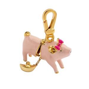 JUICY GRAPE Enamel Pink Pig Locket Charm Pendant